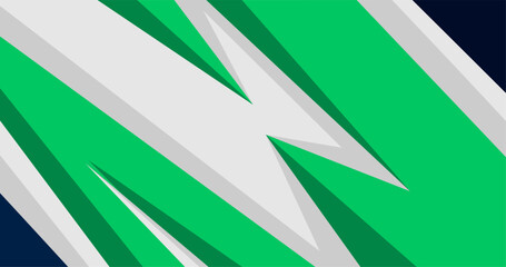 Green and gray abstract diagonal shapes with sharp edges for sport background design