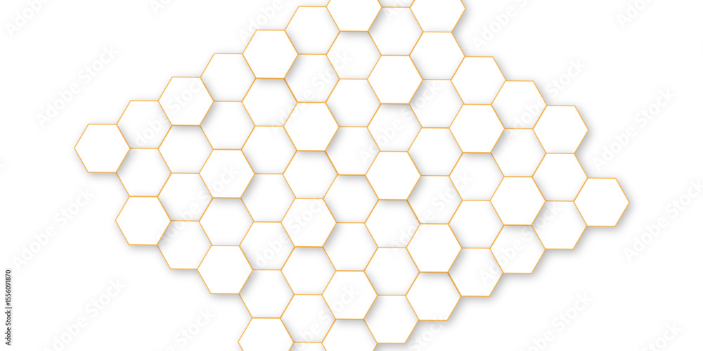 Poster abstract white hexagonal background. luxury white pattern. futuristic abstract honeycomb technology 