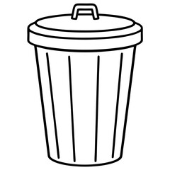 Clean Trash Can Outline Design