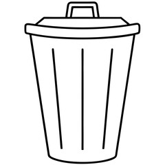 Clean Trash Can Outline Design