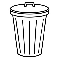 Clean Trash Can Outline Design