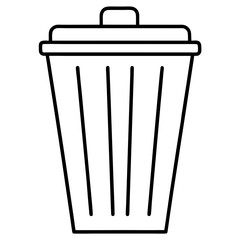 Clean Trash Can Outline Design