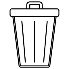 Clean Trash Can Outline Design