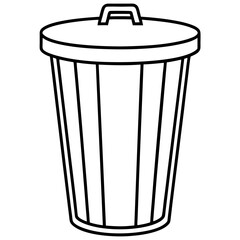 Clean Trash Can Outline Design