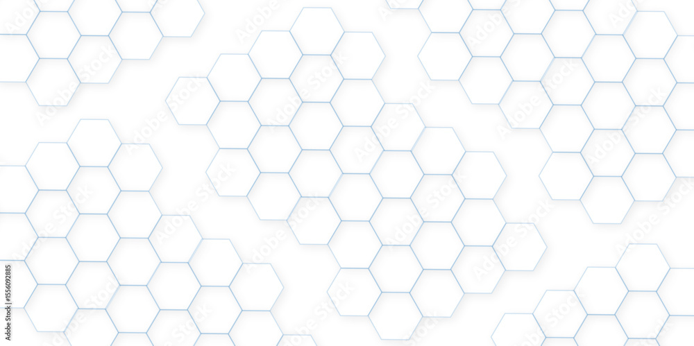 Poster abstract white hexagonal background. luxury white pattern. futuristic abstract honeycomb technology 