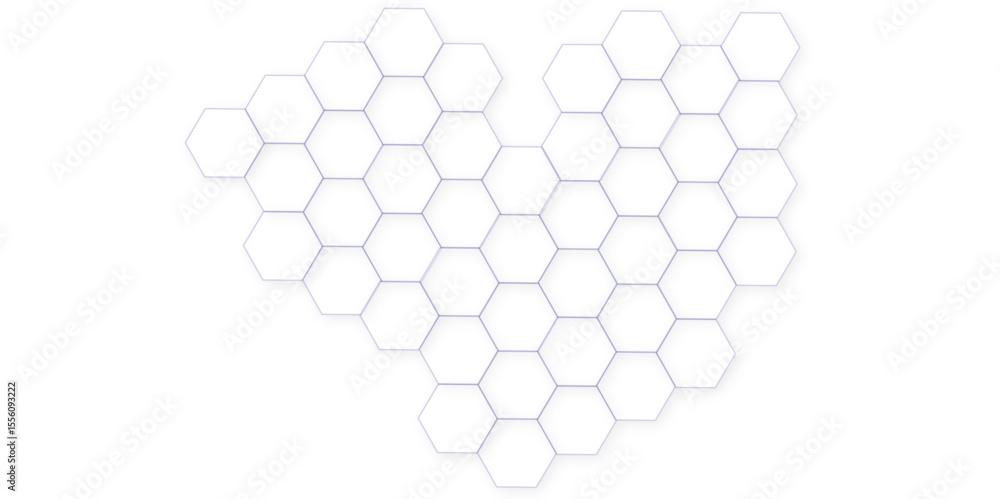 Poster abstract white hexagonal background. luxury white pattern. futuristic abstract honeycomb technology 