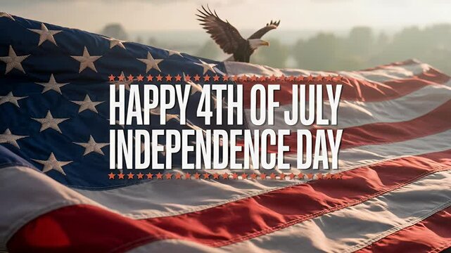 American flag eagle in flight independence day footage