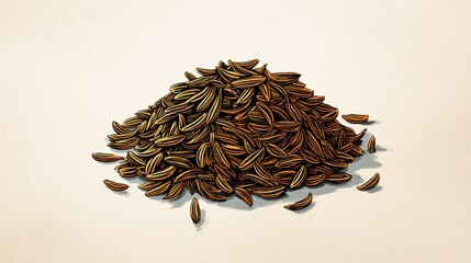Pile of caraway seeds