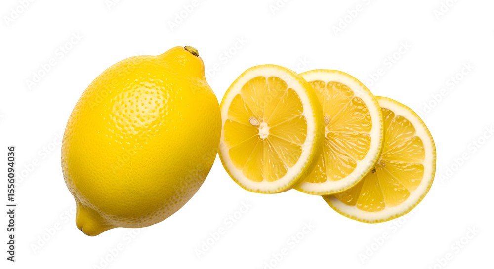 Poster lemons sliced with transparent background images