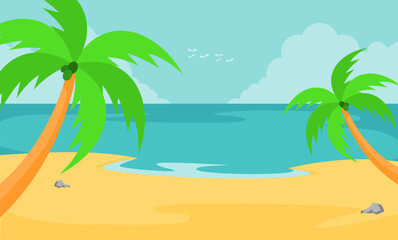 
vector landscape beach summer holiday theme