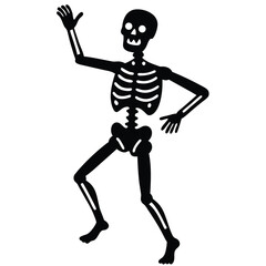 skeleton dancing vector art