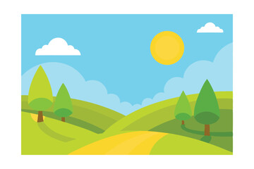 Obraz premium summer landscape with trees