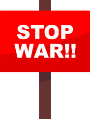 vector sign with stop war text