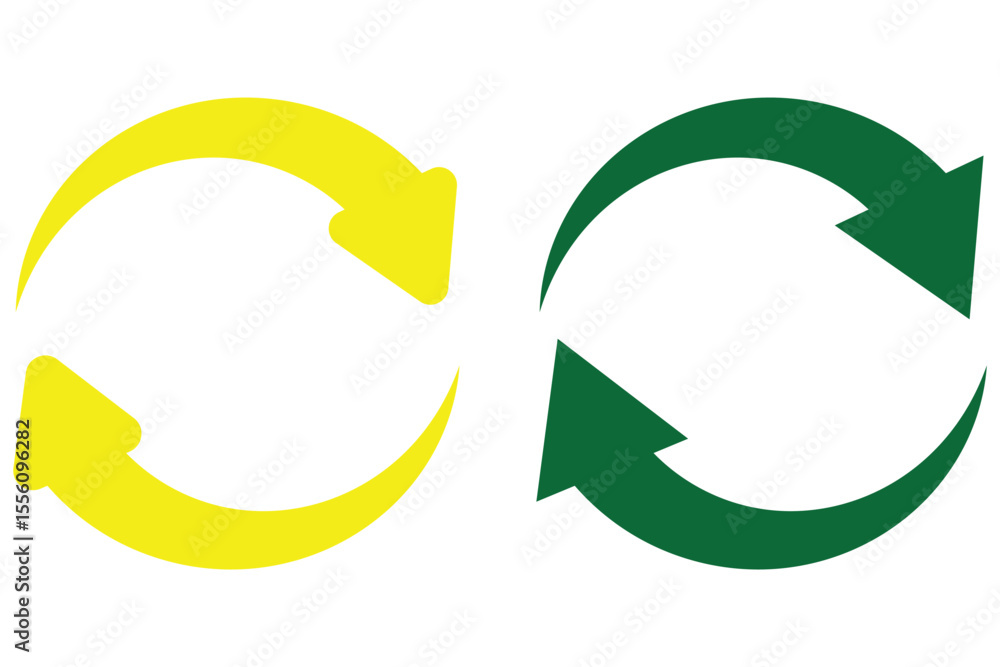 Poster set of circle arrows rotating on white background. refresh, reload, recycle, loop rotation sign coll