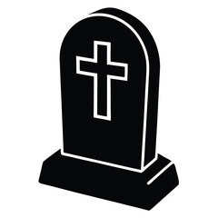 tombstone with cross vector art