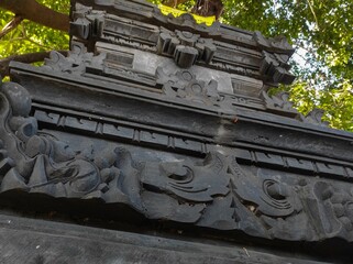 Traditional Balinese Stone Carving Ornament Close-Up