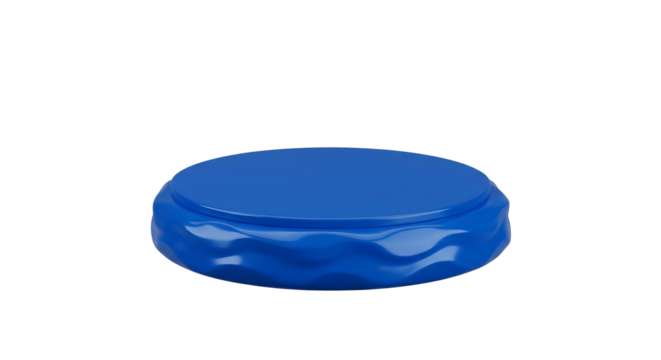 Blue color stage podium isolated on png background