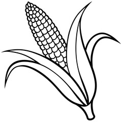 Corn Plant Outline Vector
