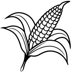 Corn Plant Outline Vector