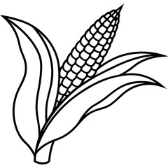 Corn Plant Outline Vector