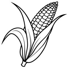 Corn Plant Outline Vector