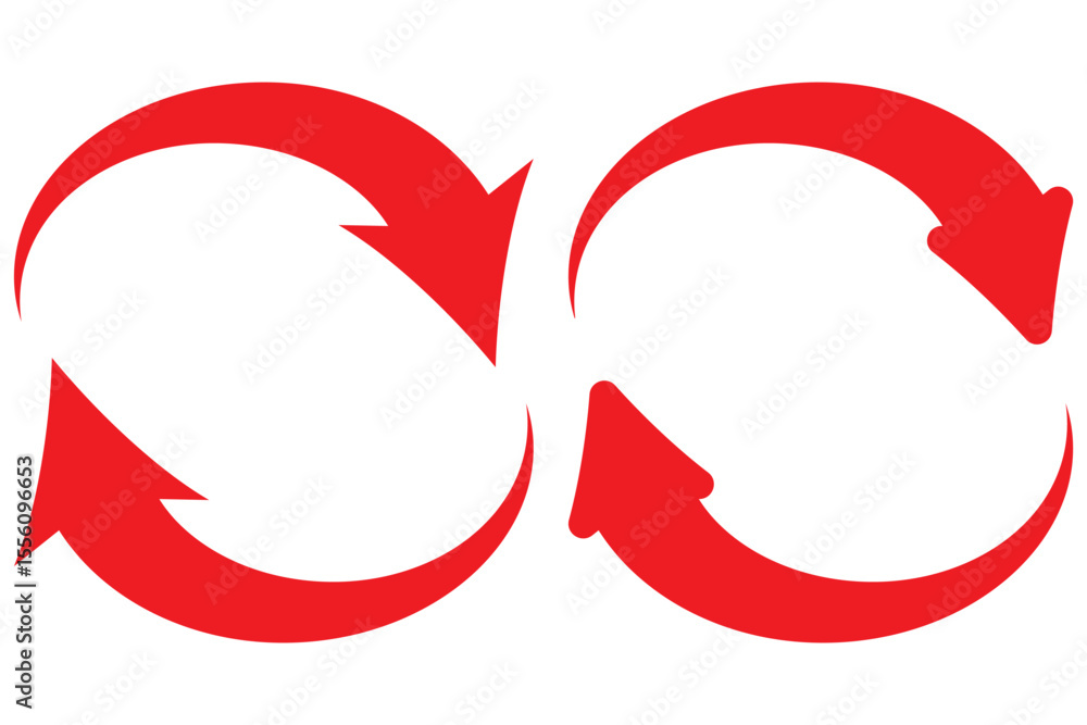 Poster set of circle arrows rotating on white background. refresh, reload, recycle, loop rotation sign coll