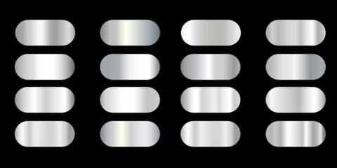 Metal stainless steel texture background. Silver platinum gradients collection. Vector. EPS10.
