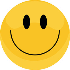 Fototapeta premium Smiley Emote – Cute Happy Face Icon Vector for Emotions and Reactions