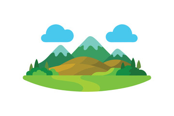 landscape with mountains and trees