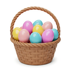 easter eggs in basket