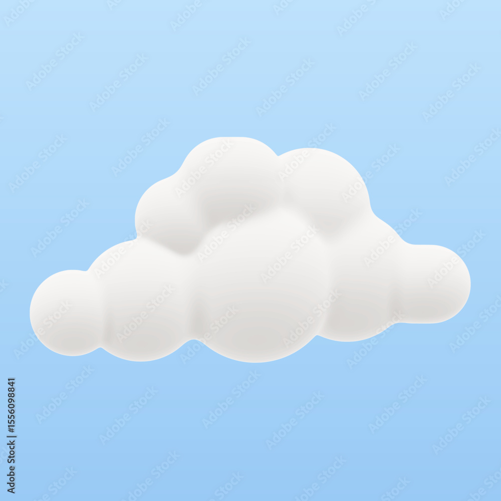 Poster a soft 3d vector cloud icon with clean rounded shapes. smooth shadows and subtle depth, modern look 