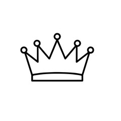 Crown line icon Royal crown symbol isolated background vector illustration