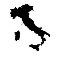 This is a Detailed Map Outline of Italy, Including Its Beautiful Islands and Surroundings