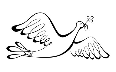Dove of peace icon. Flying bird. Peace concept. Vector illustration