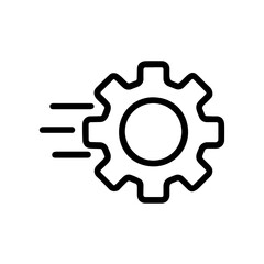 A Dynamic Gear Icon That Effectively Represents Speed and Efficiency in a Modern Context