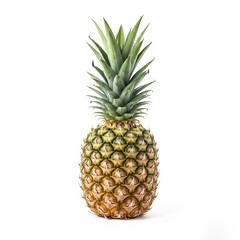 Fototapeta premium Whole Ripe Pineapple on White
