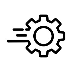Gear setting line icon cog containing wheel isolated on white background, icon for app 