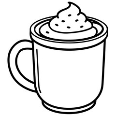 Cozy Cocoa Cup Outline Vector