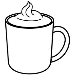 Cozy Cocoa Cup Outline Vector