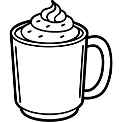 Cozy Cocoa Cup Outline Vector