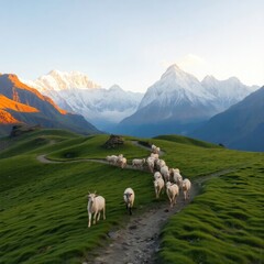 Obraz premium sheep in the mountains