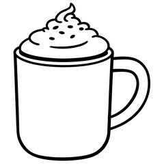 Cozy Cocoa Cup Outline Vector