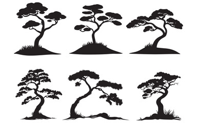 Naklejka premium christmas silhouettes of trees