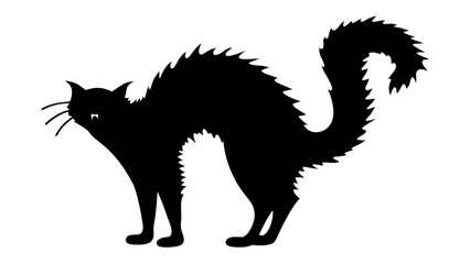 Halloween cat black vector silhouette