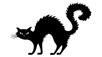 Halloween cat black vector silhouette