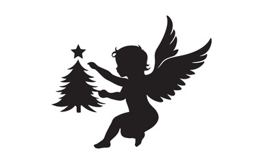 Obraz premium christmas silhouette of angel