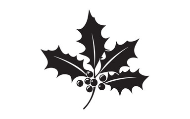 Fototapeta premium christmas maple leaf silhouette