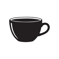 Cup silhouette on white background