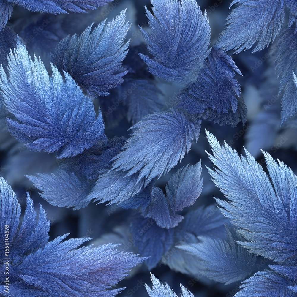 Poster seamless background intricate frost patterns create mesmerizing texture, displaying blend of deep bl