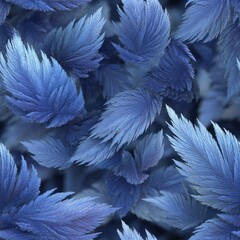 seamless background intricate frost patterns create mesmerizing texture, displaying blend of deep blue tones. design serves as versatile for various creative projects generative ai
